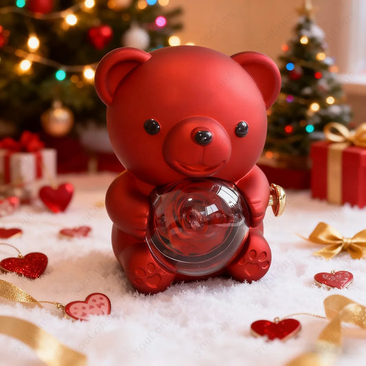 Red Heart Bear Necklace